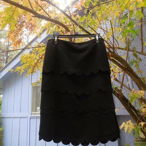 Anthropologie Maeve scalloped layered pencil skirt | Size 8
